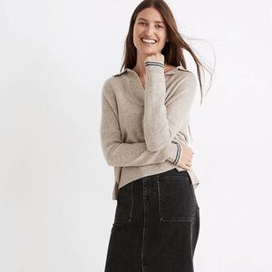 {Madewell} Tipped Davie Polo Sweater